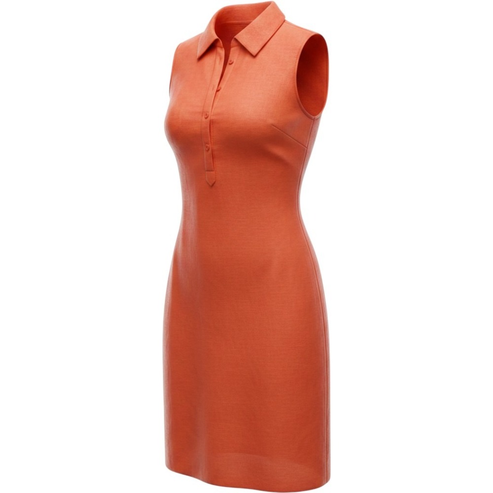 Jessica London Polo Dress Womens 20 Orange Linen Blend Sleeveless Shift Mini